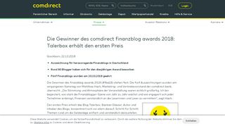 
                            8. Die Gewinner des comdirect finanzblog awards 2018: Talerbox erhält ...