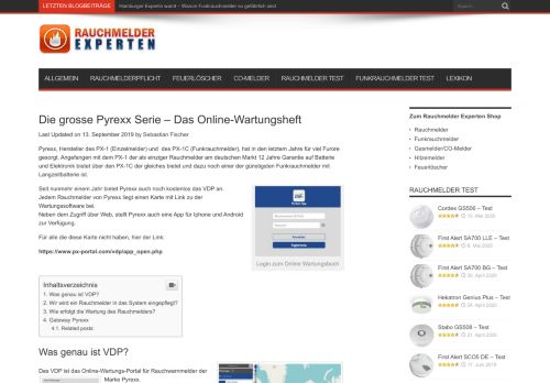 
                            6. Die grosse Pyrexx Serie - Das Online-Wartungsheft - Rauchmelder ...