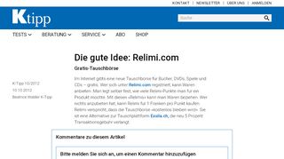 
                            11. Die gute Idee: Relimi.com - Artikel - www.ktipp.ch
