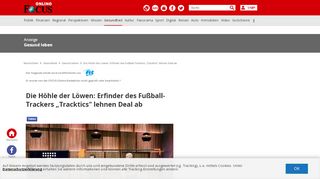 
                            13. Die Höhle der Löwen: Erfinder des Fußball-Trackers „Tracktics ... - Focus