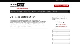 
                            2. Die Hoppe Bestellplattform – Hoppe Repro