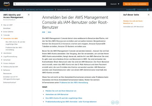 
                            2. Die IAM-Konsole und die Anmeldeseite - AWS Identity and Access ...