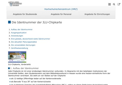 
                            2. Die Identnummer der JLU-Chipkarte — Hochschulrechenzentrum (HRZ)