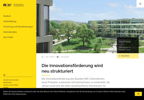 
                            11. Die Innovationsförderung wird neu strukturiert | FHNW