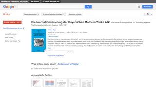 
                            10. Die Internationalisierung der Bayerischen Motoren Werke AG: Vom ...