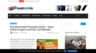 
                            10. Die Klarmobil Prepaid Tarife – Netz, Erfahrungen und die Tarifdetails ...
