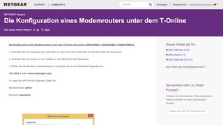 
                            13. Die Konfiguration eines Modemrouters unter dem T-Online | Answer ...
