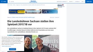
                            12. Die Landesbühnen Sachsen stellen ihre Spielzeit 2017/18 vor - DNN