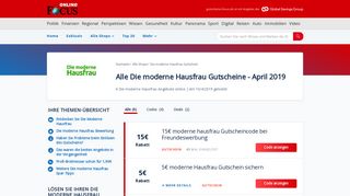 
                            8. Die moderne Hausfrau Gutscheine: 5€ Rabatt - Februar 2019 - Focus