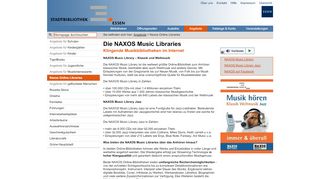 
                            4. Die NAXOS Music Libraries - Stadtbibliothek Essen