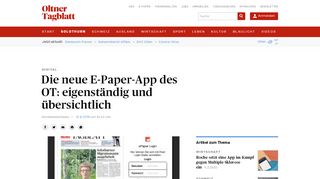 
                            5. Die neue E-Paper-App des OT: eigenständig und ... - Oltner Tagblatt