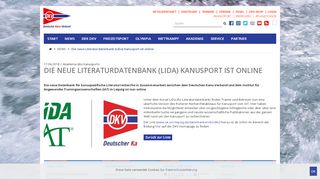 
                            8. Die neue Literaturdatenbank (LiDa) Kanusport ist online