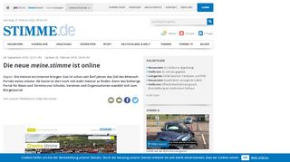 
                            6. Die neue meine.stimme ist online - STIMME.de