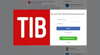 
                            7. Die Öffnungszeiten der TIB zum... - Technische Informationsbibliothek ...