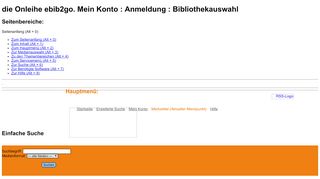 
                            8. die Onleihe ebib2go. Mein Konto : Anmeldung : Bibliothekauswahl