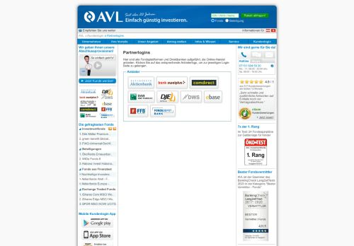 
                            3. Die Online-Logins unserer Partner - AVL Finanzvermittlung