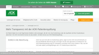 
                            2. Die Patientenquittung | AOK – Die Gesundheitskasse