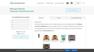 
                            13. Die Podcast Meisterschule von Tom Kaules | Kursempfehlung.de