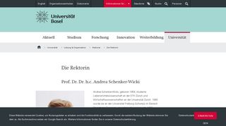 
                            2. Die Rektorin | Universität Basel