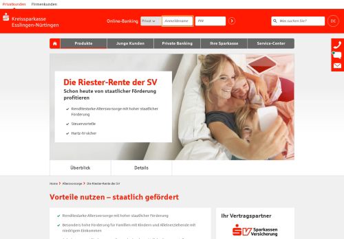 
                            12. Die Riester-Rente der SV | Kreissparkasse Esslingen-Nürtingen