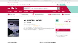 
                            6. Die Ringe des Saturn - W.G. Sebald - Buch kaufen | Ex Libris