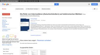 
                            8. Die Rolle von Intermediären (Zwischenhändlern) auf elektronischen ...