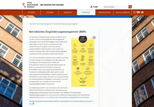 
                            3. Die Senatorin für Finanzen - Betriebliches Eingliederungsmanagement