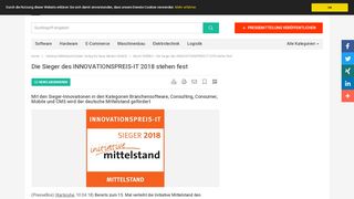 
                            6. Die Sieger des INNOVATIONSPREIS-IT 2018 stehen fest - Initiative ...