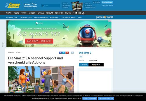 
                            7. Die Sims 2: EA beendet Support und verschenkt alle Add ... - PC Games