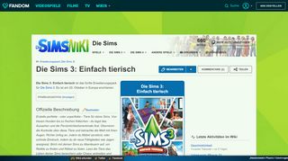 
                            12. Die Sims 3: Einfach tierisch | Sims-Wiki | FANDOM powered by Wikia