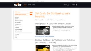 
                            3. Die Sixt Cards Mietwagen Kundenkarten - Sixt Autovermietung