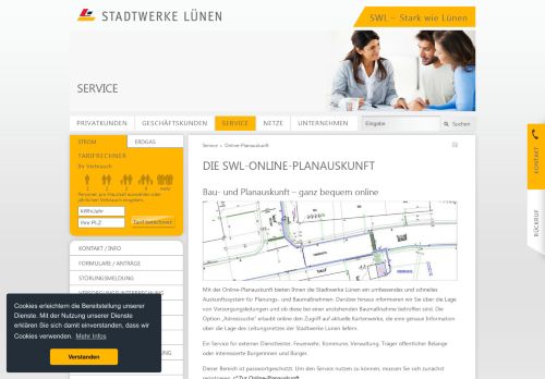 
                            8. Die SWL-Online-Planauskunft - Stadtwerke Lünen: Online-Planauskunft