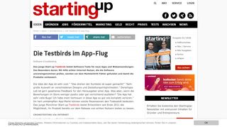 
                            13. Die Testbirds im App-Flug - StartingUp: Das Gründermagazin