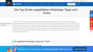 
                            5. Die Top 25 der ungelüfteten WhatsApp-Tipps und -Tricks - dr.fone