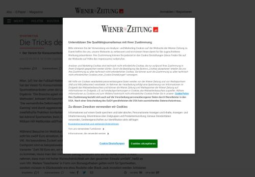 
                            3. Die Tricks der Online-Wettanbieter - Wiener Zeitung Online