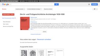 
                            9. Die Ur- und Frühgeschichtliche Archäologie 1630-1850