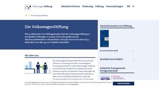 
                            4. Die VolkswagenStiftung | VolkswagenStiftung