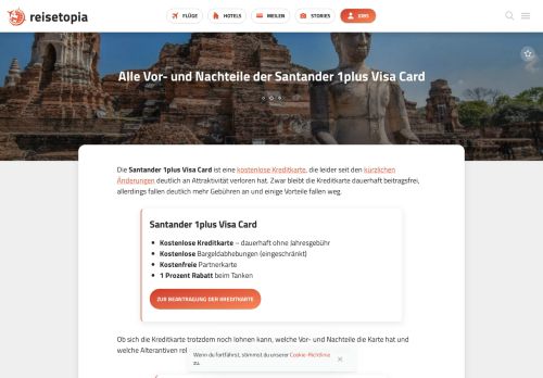 
                            5. Die Vor- und Nachteile der Santander 1plus Visa Card | reisetopia