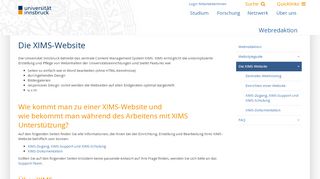 
                            5. Die XIMS-Website – Universität Innsbruck