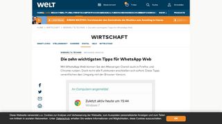 
                            2. Die zehn wichtigsten Tipps für WhatsApp Web - Bilder & Fotos - WELT