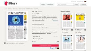 
                            6. DIE ZEIT - Zeitung als ePaper im iKiosk lesen