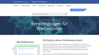 
                            1. Die Zeitzone deines Werbekontos ändern | Hilfebereich ... - Facebook