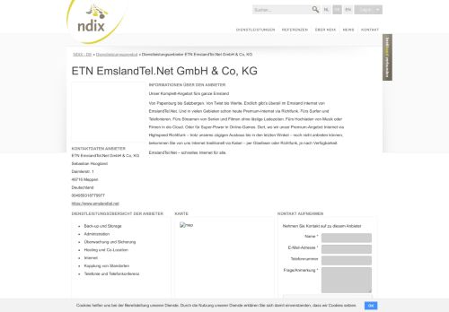 
                            7. Dienstleistungsanbieter ETN EmslandTel.Net GmbH & Co, KG - NDIX