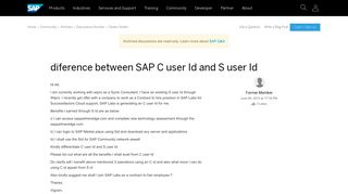 
                            3. diference between SAP C user Id and S user Id - archive SAP