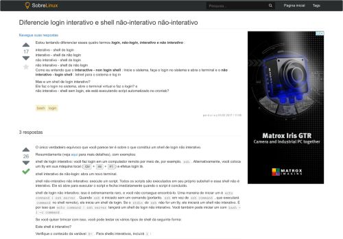 
                            3. Diferencie login interativo e shell não-interativo não-interativo ...