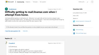 
                            13. Diffculty getting to mail.linamar.com when I attempt from home ...