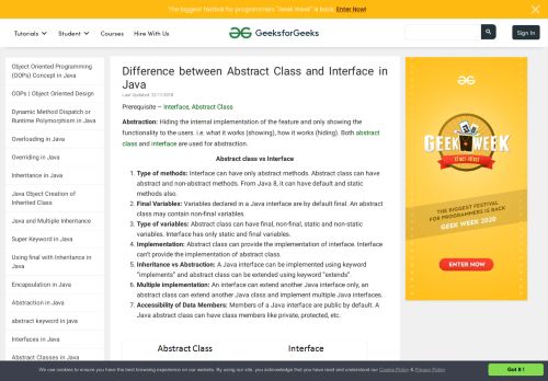 
                            5. Difference between Abstract Class and Interface in Java ...