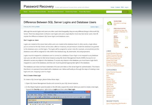 
                            6. Difference Between SQL Server Logins and Database Users ...