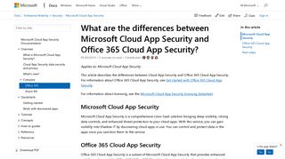 
                            11. Differences between Cloud App Security and Office ... - Microsoft Docs