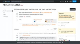 
                            9. Differences between mathoverflow and math.stackexchange ...